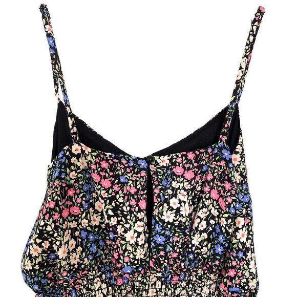 Honey and Rosie Black Multicolor Floral Sleeveless Playsuit Jumpsuit Medium - Picture 10 of 11